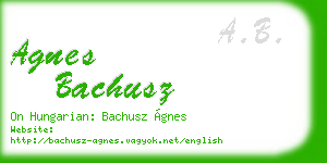 agnes bachusz business card