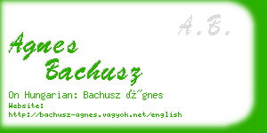 agnes bachusz business card